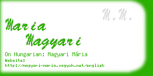 maria magyari business card